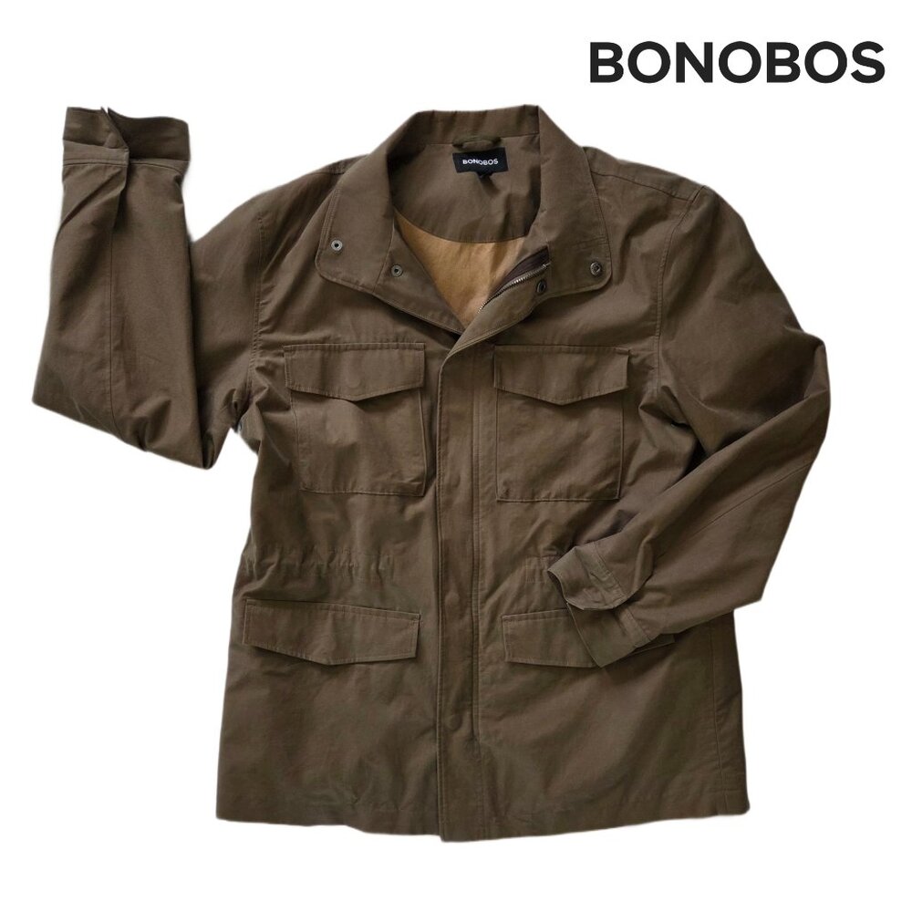 Bonobos Field Jacket – Rugged Waxed Cotton Utility Coat, Size Men's Medium